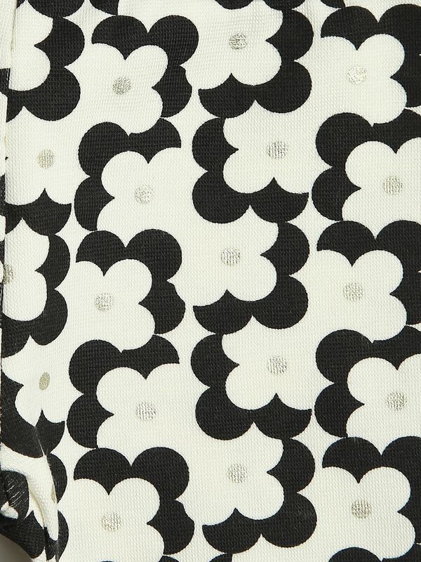 Girls White & Black Printed T-Shirt with Leggings image number null